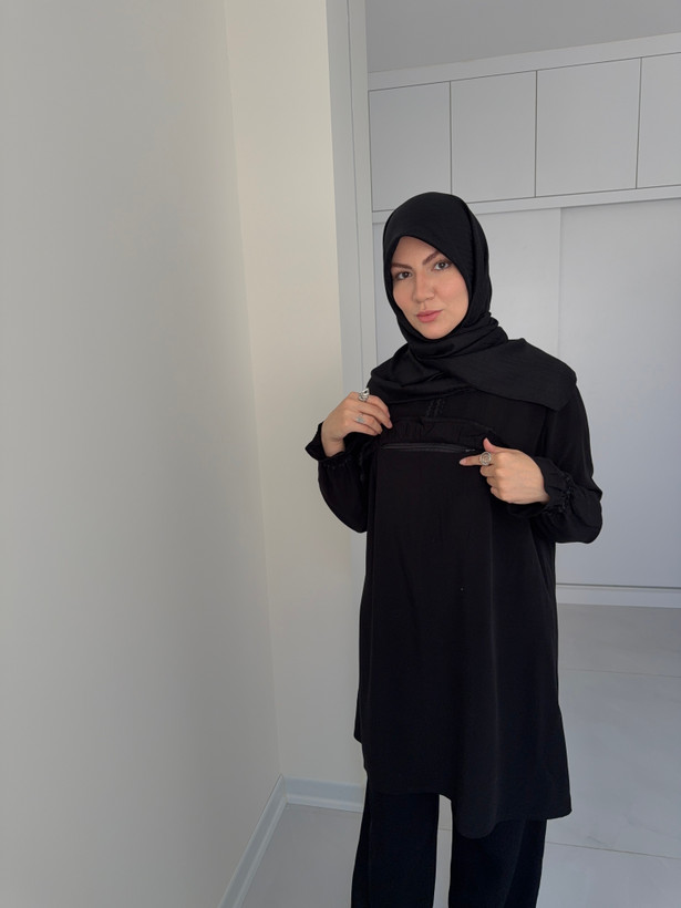 مانتونخی مشکی اربعین / زیپ مدارک