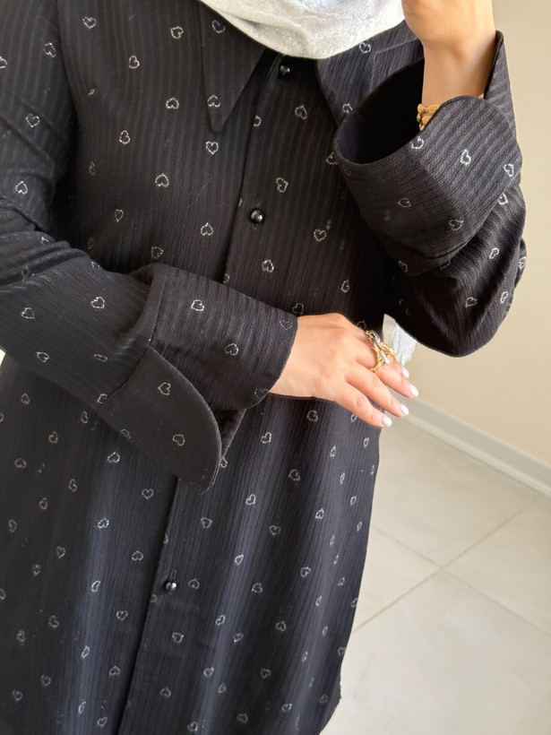 مانتو مشکی قلبی