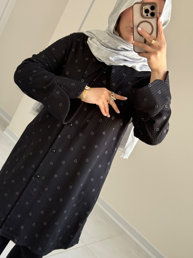 مانتو مشکی قلبی