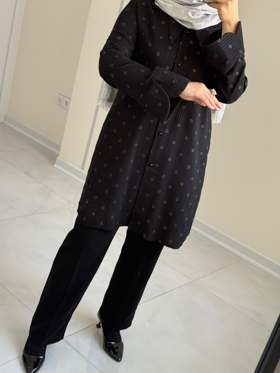 مانتو مشکی قلبی