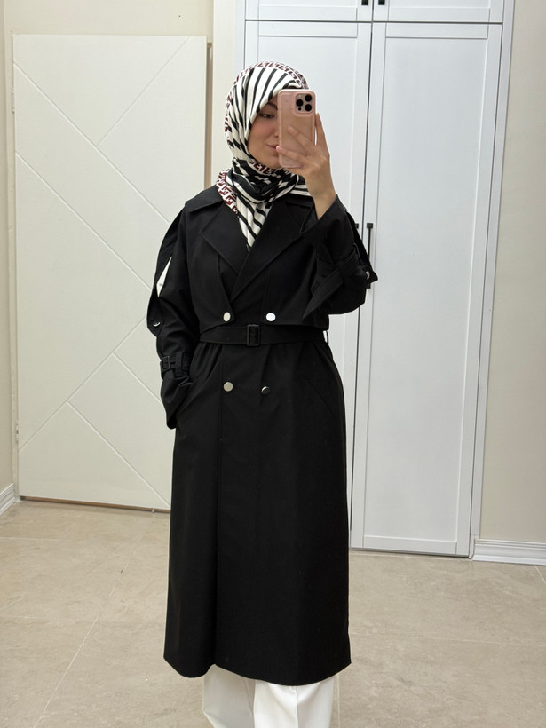 ترنج کت بارانی بلند مدل مروه