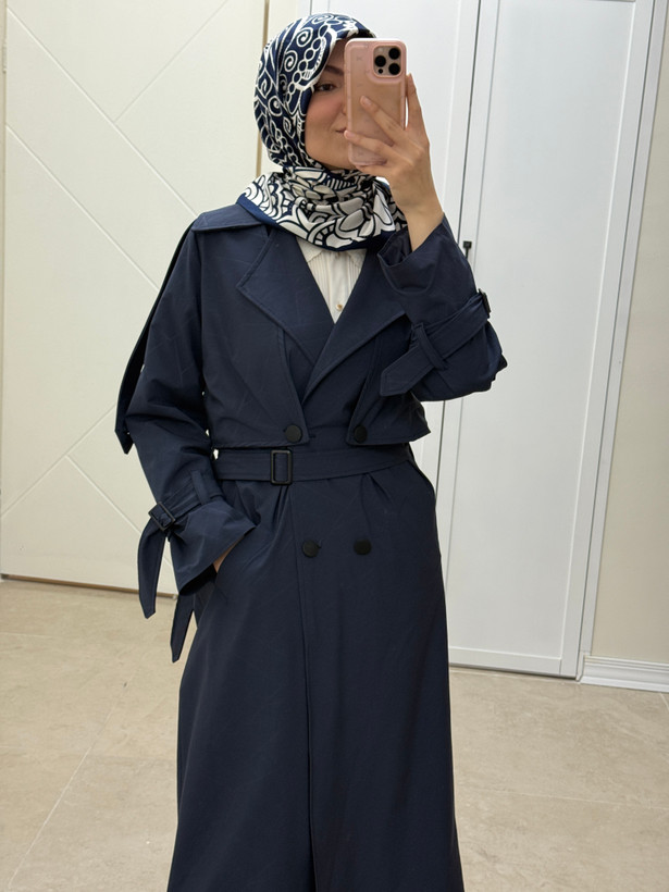 ترنج کت بارانی بلند مدل مروه